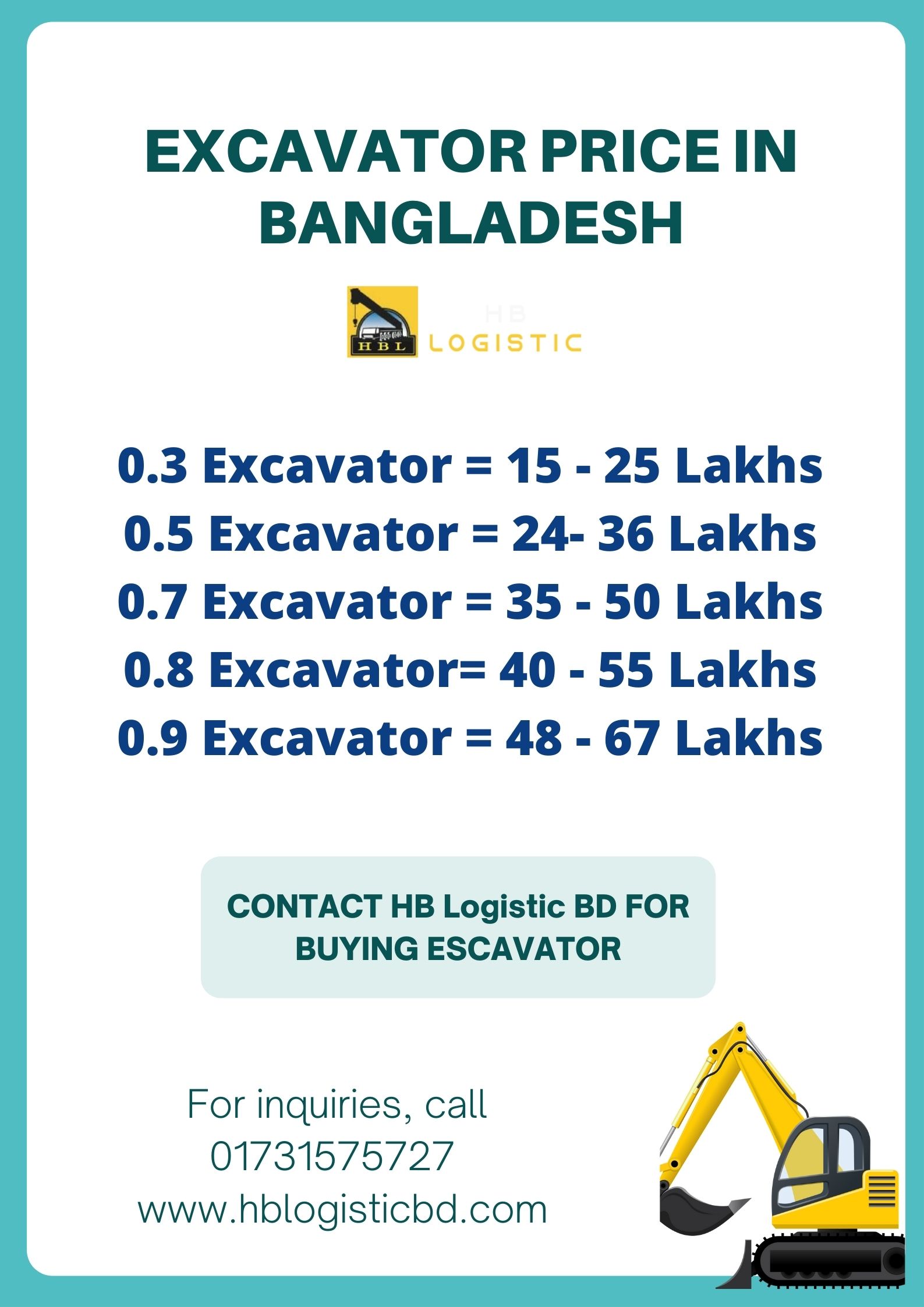 excavator-price-in-bangladesh-hb-logistic-bangladesh
